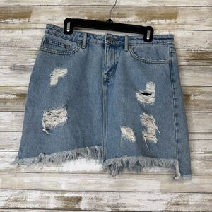 Cult of Individuality Women’s Distressed Crop Mini Jean Skirt size 30